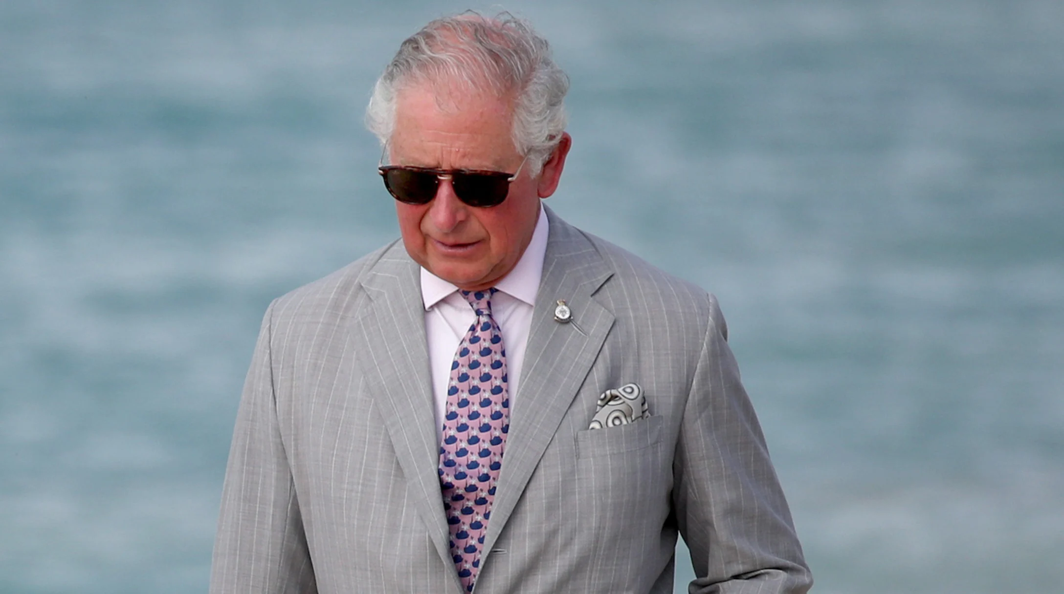 Prince Charles pink tie sunglasses