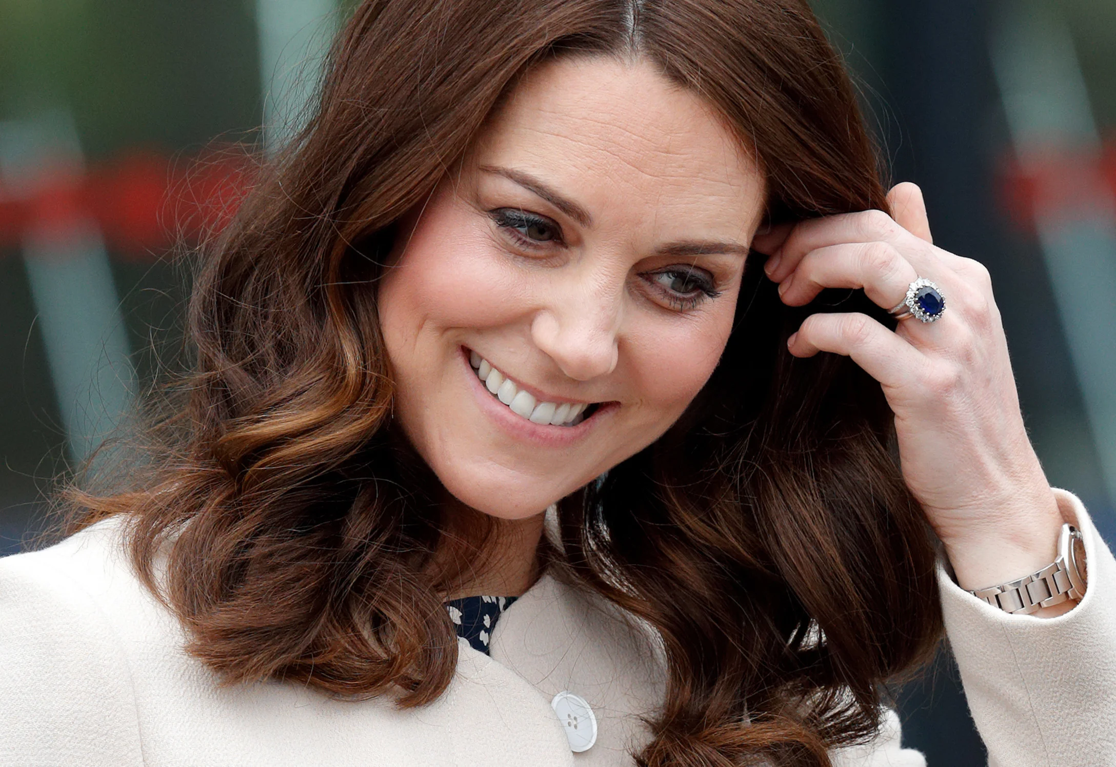 Kate Middleton with engagement ring