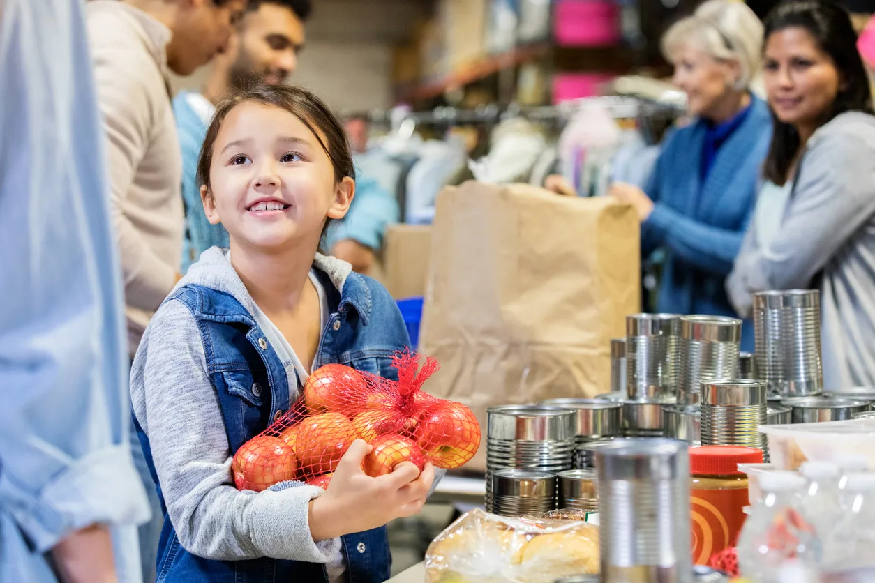 Girl volunteering