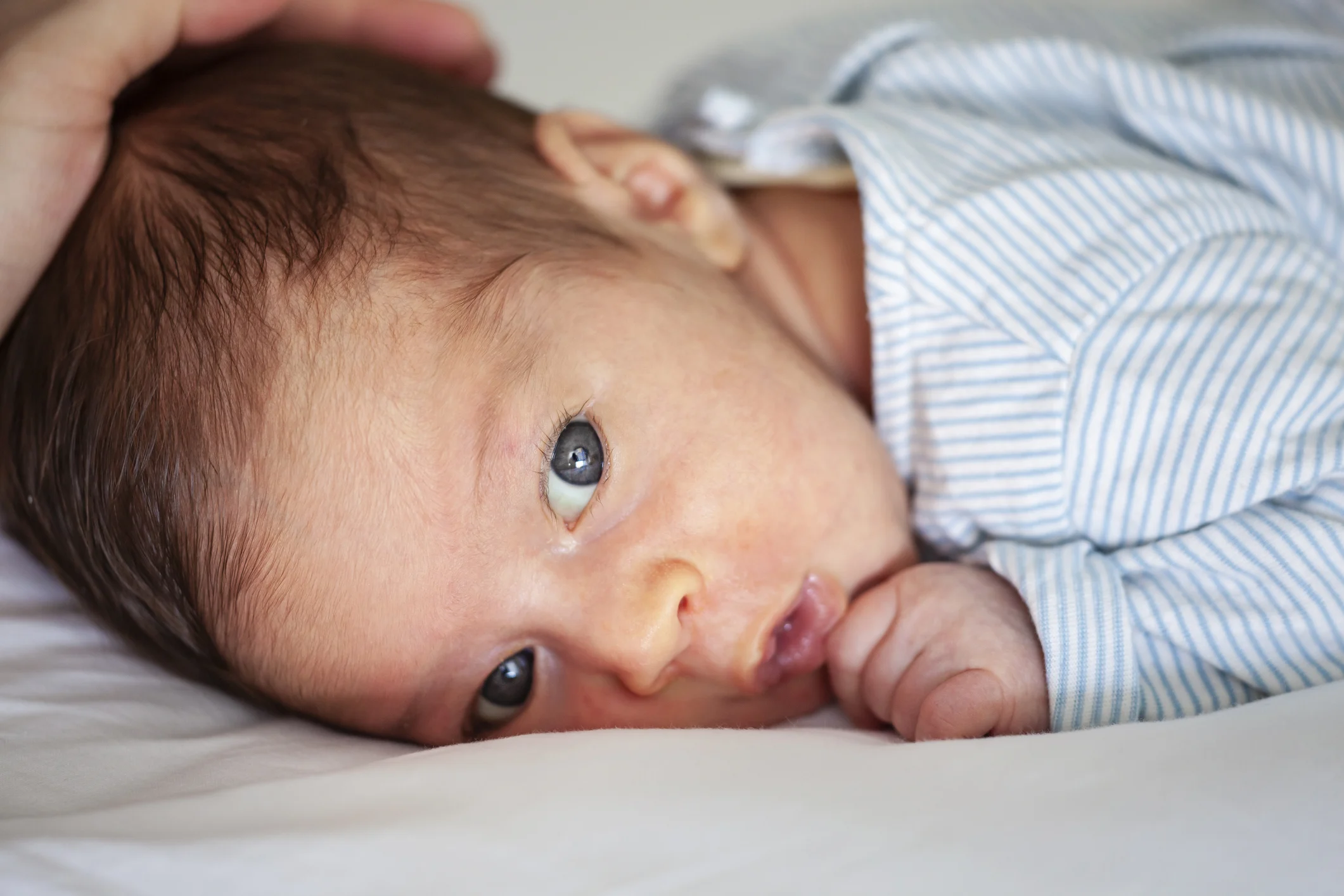 newborn baby boy tummy time