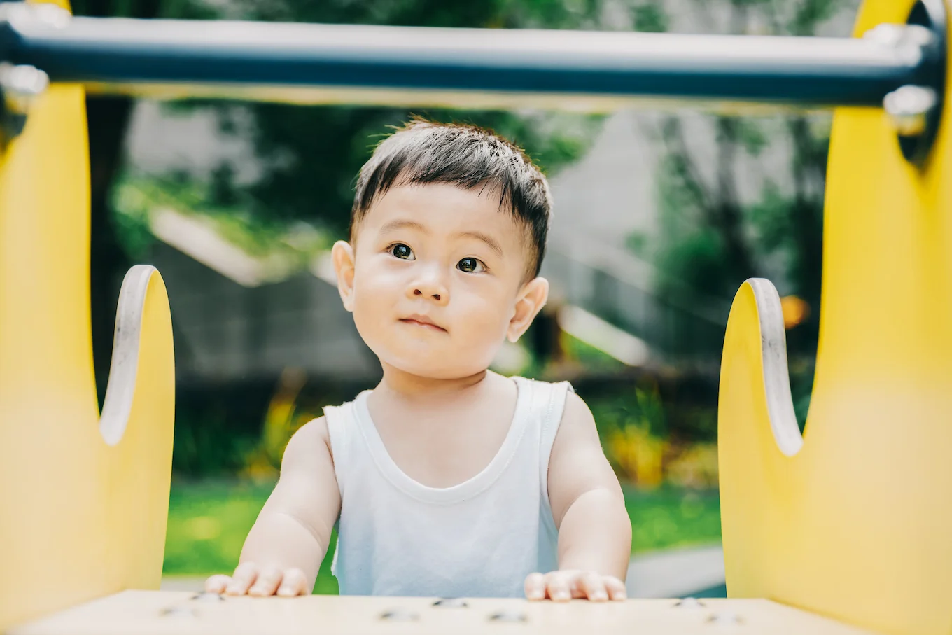 baby boy outside