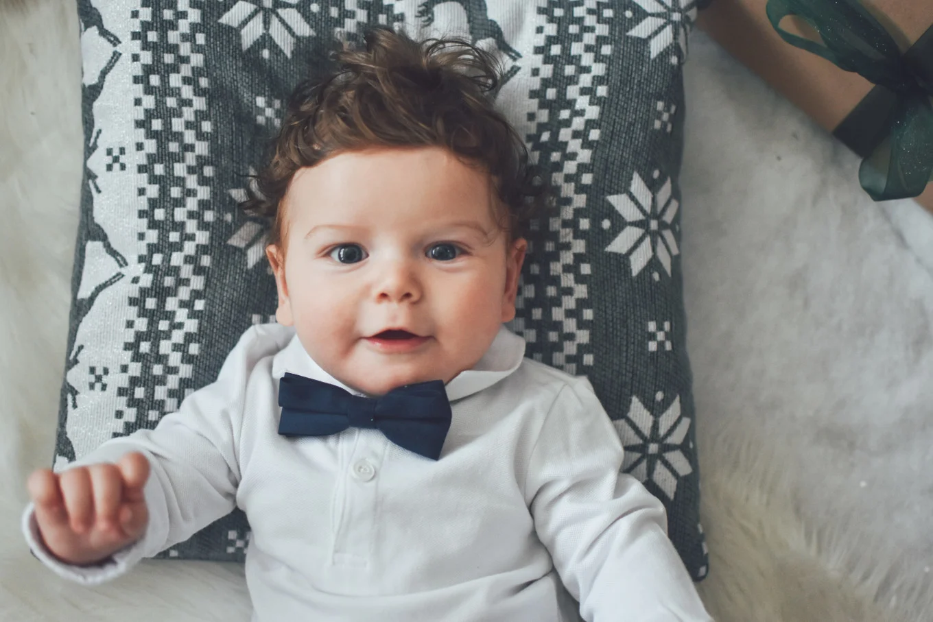 baby boy wearing a bowtie