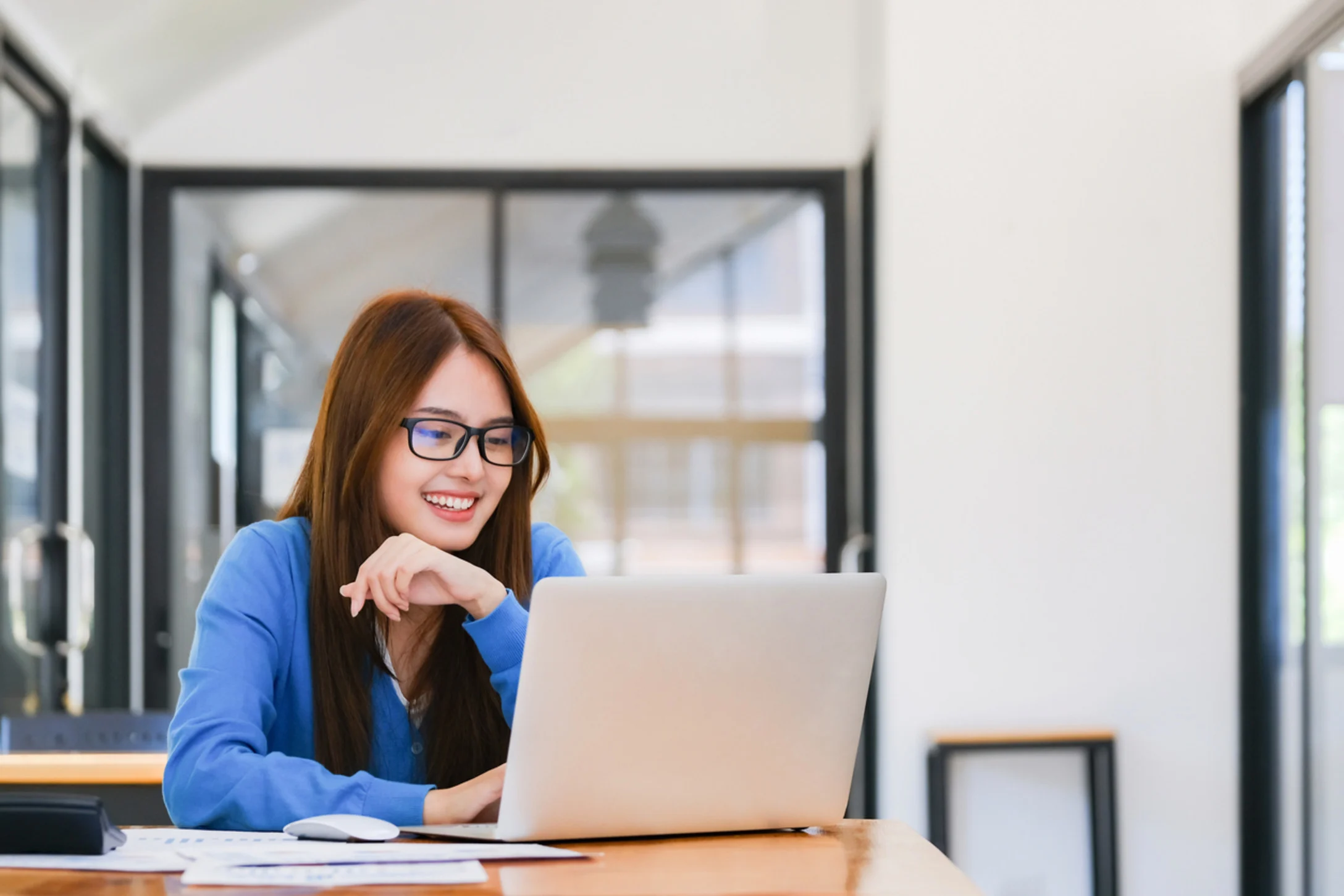 Woman on computer