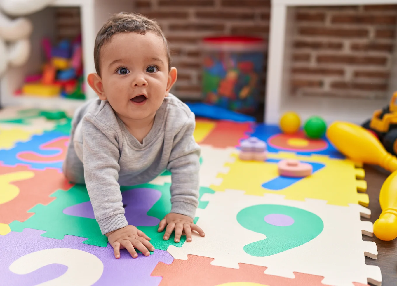 baby boy crawling