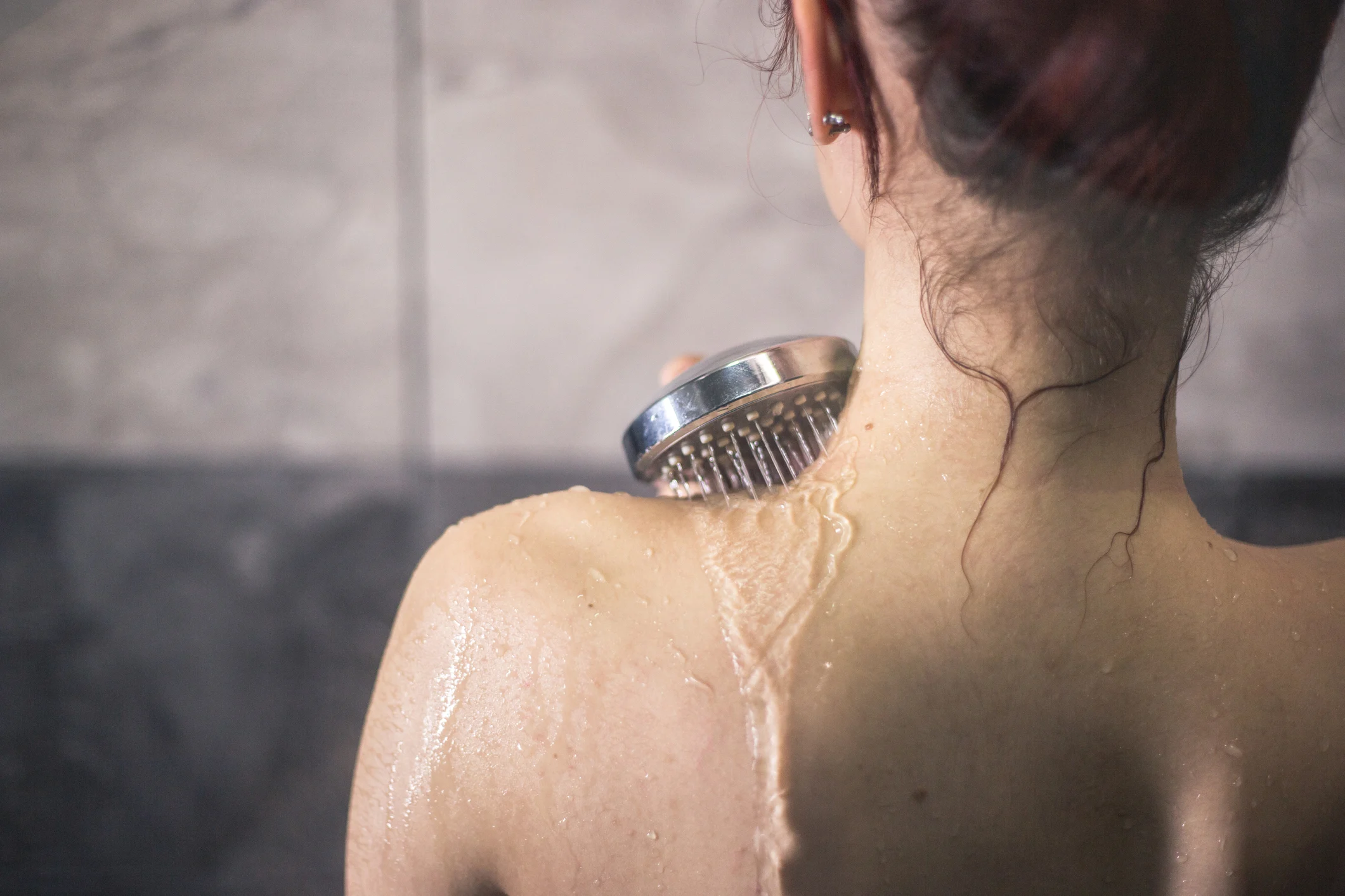 woman in shower