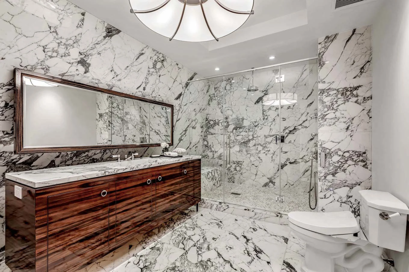 Penthouse marble bathroom