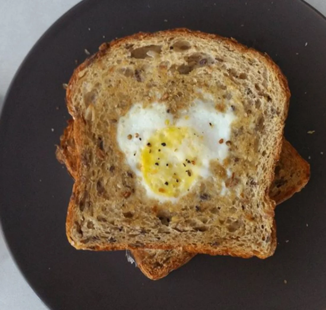 4. Heart-Shaped Eggs and Toast