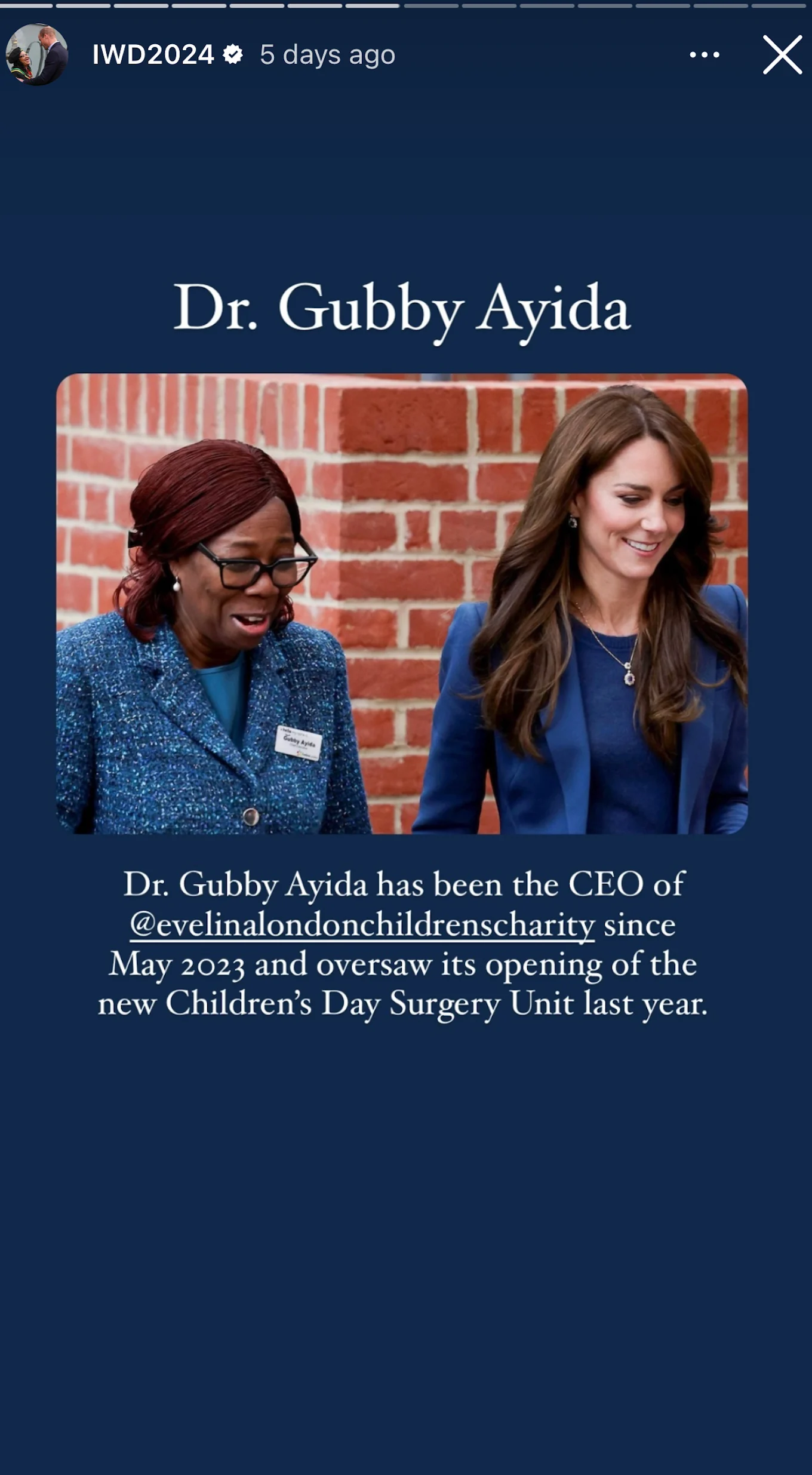 Kate Middleton with Dr. Gubby Ayida