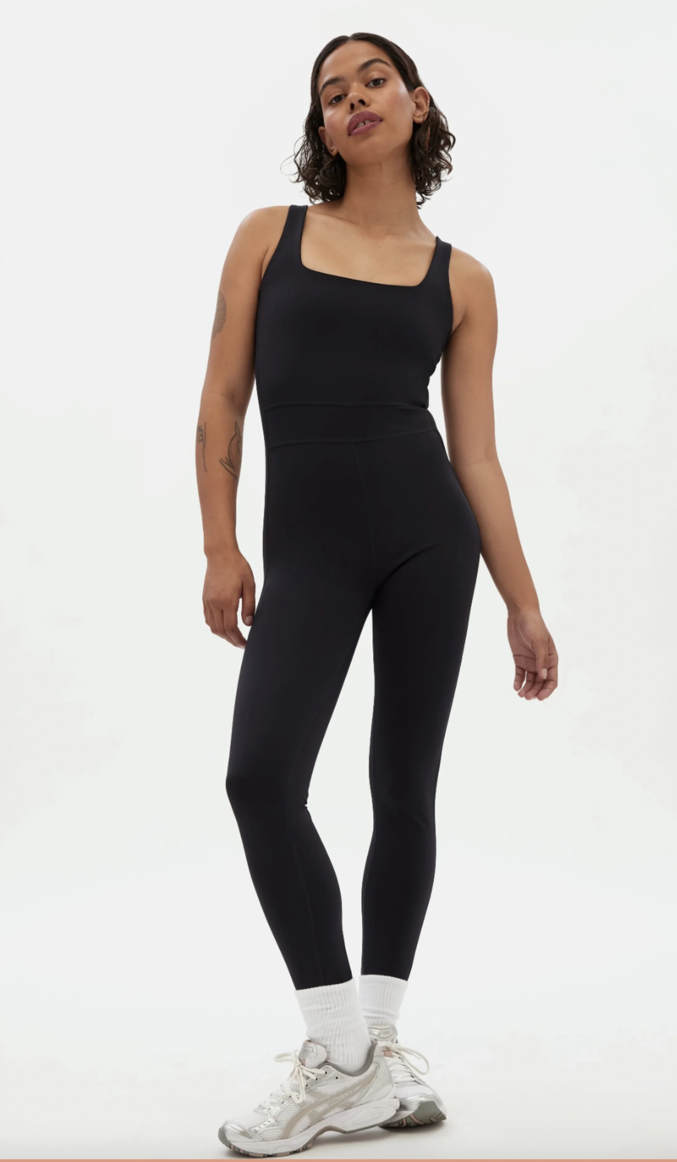 Black Luxe Paneled Unitard